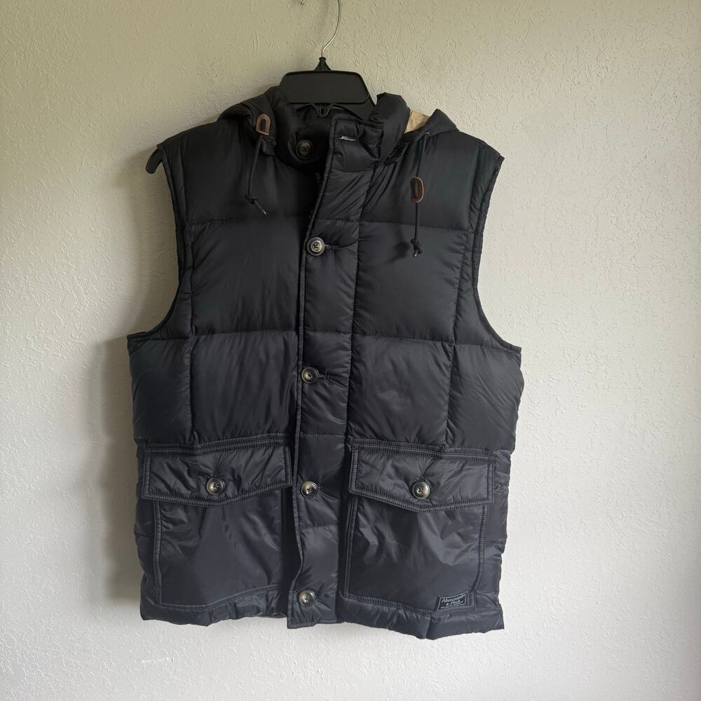 Women’s L Abercrombie and Fitch Fall Preppy Casual Duck Down Fill Puffer Vest